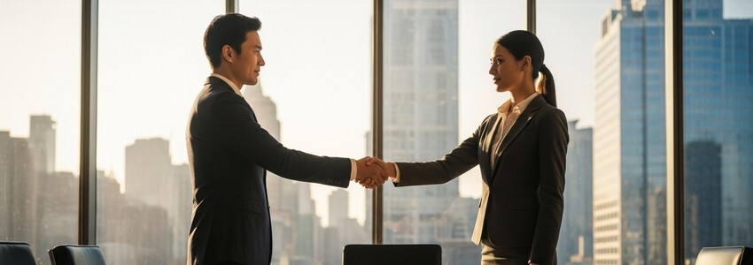 Business professional meeting with lender to discuss credit line increase