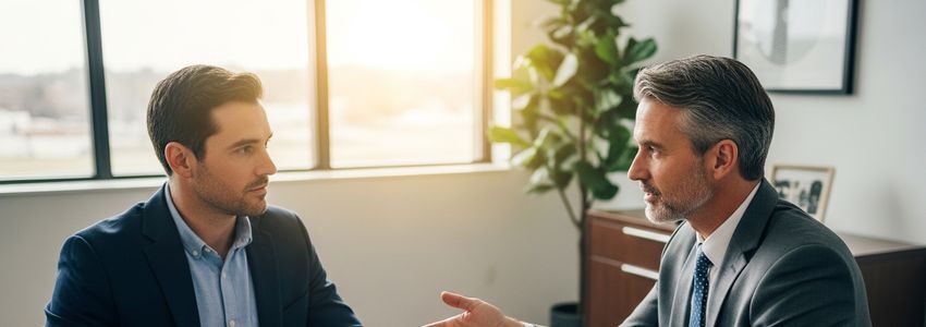 Small business owner reviewing financing documents with a financial advisor in Missouri