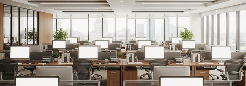 Modern in-house business office representing insourcing operations built with a business loan
