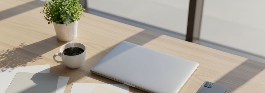 Business owner working at desk researching online lending options for fast loan approval