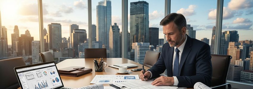 InterContinental Hotels franchise financing - hotel investor reviewing loan documents
