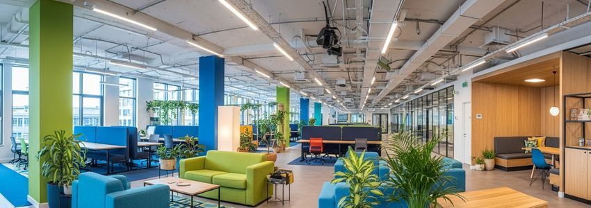 Modern business workspace representing invoice factoring and ACH loan financing solutions for small businesses