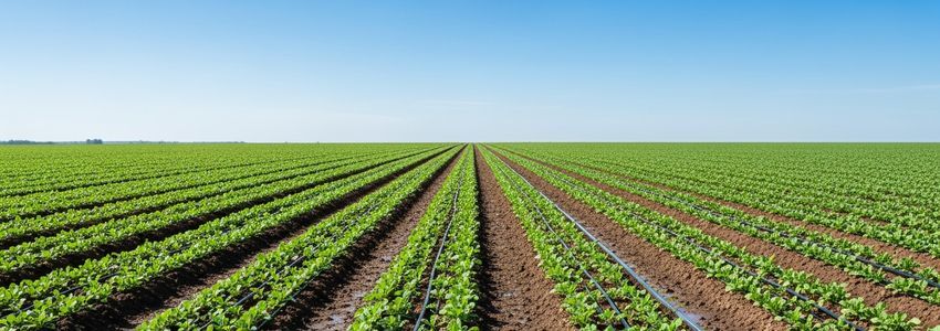 Commercial drip irrigation system on agricultural farm - irrigation equipment financing guide