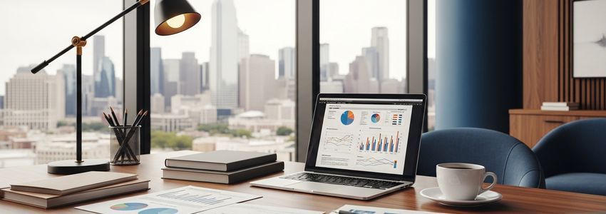 Small business owner reviewing loan documents in Irving, Texas