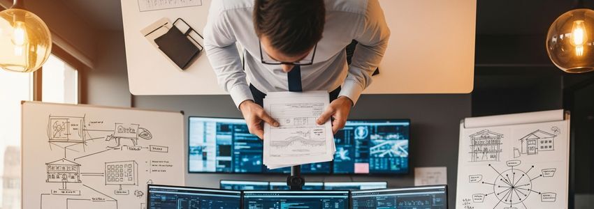 IT consulting firm expansion financing - business professional reviewing growth plans in modern office