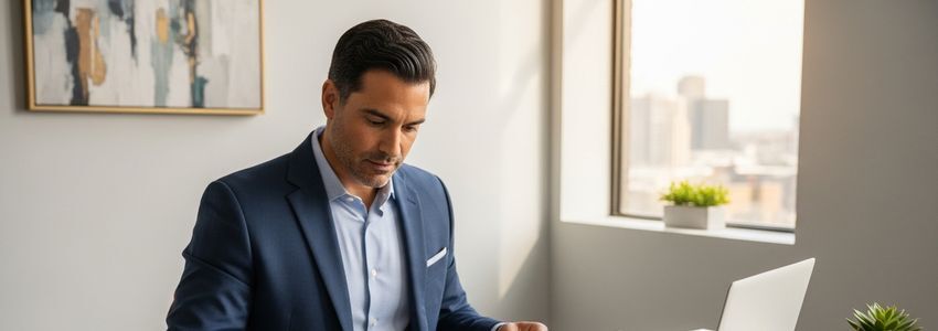 Franchise owner reviewing financing documents for a seafood restaurant franchise
