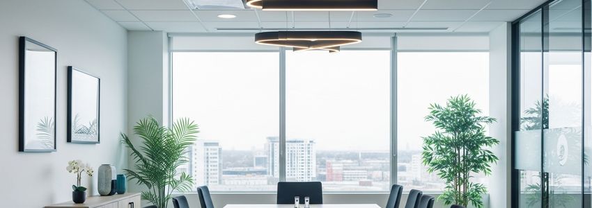 Business owner reviewing Junk King franchise loan documents in a professional office setting