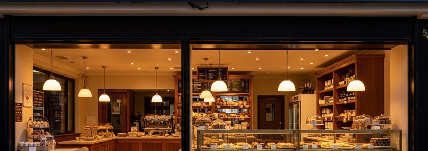 Small business bakery storefront representing Kiva microloan recipients