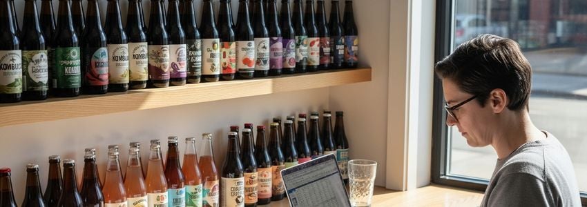 Kombucha brewery owner reviewing financing options