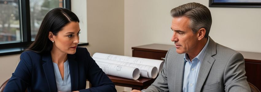 Business owner reviewing large equipment financing options with a financial advisor