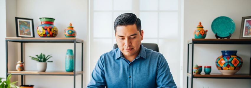 Small business owner in Las Cruces, New Mexico reviewing financing documents