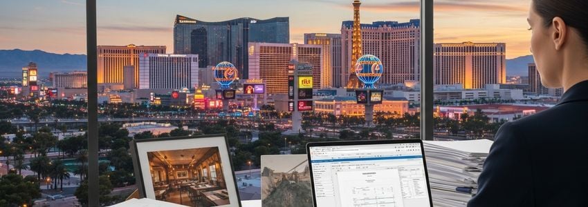 Las Vegas restaurant owner reviewing business loan options with lender