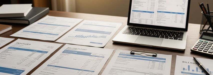 Business owner reviewing overdue invoices and payment follow-up strategies