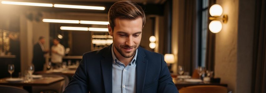 Small business owner reviewing restaurant financing documents