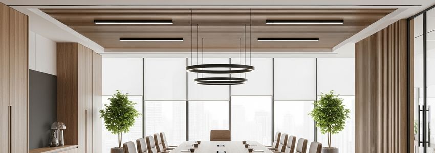 Business professionals reviewing equipment leasing cost savings strategies in a modern office environment