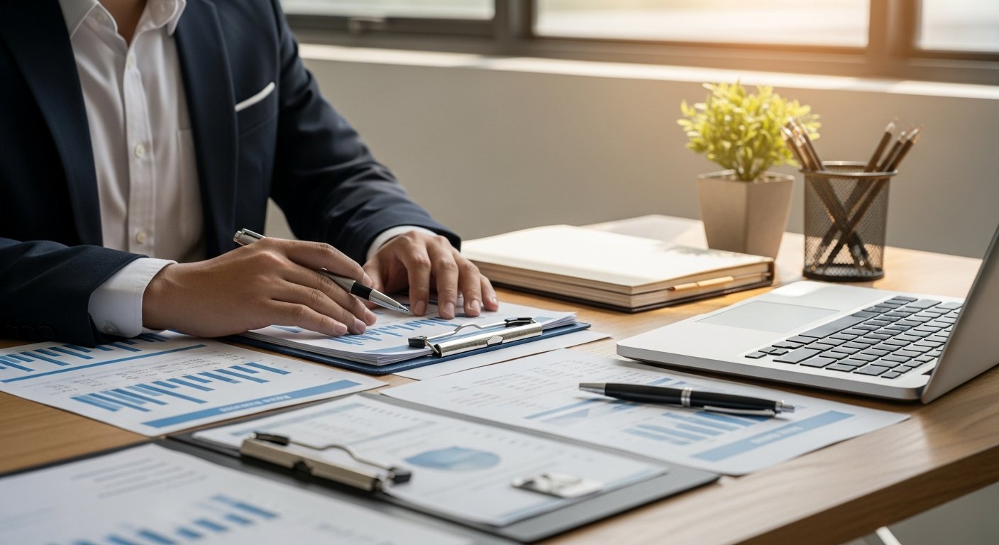 Business owner meeting with lender to discuss financing options