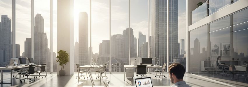 Small business owner analyzing financial charts and debt ratios