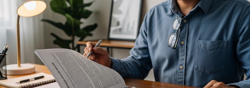 Business owner reviewing franchise financing documents for a Tide Cleaners franchise location