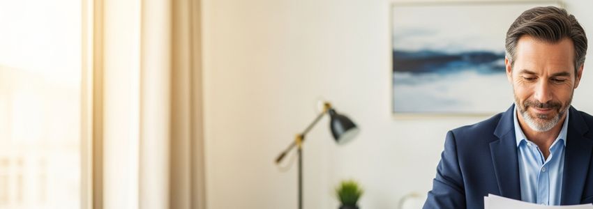 Business professional reviewing LLC financing options at a modern office desk