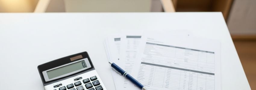 Business owner reviewing loan cost breakdown table comparing SBA loans, term loans, and MCAs