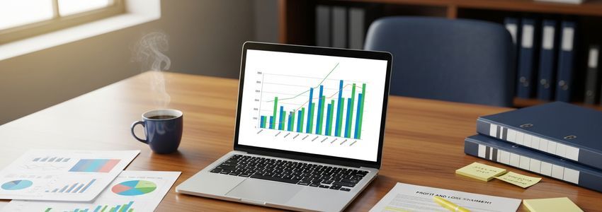 Small business owner organizing financial documents to prepare for a loan interview