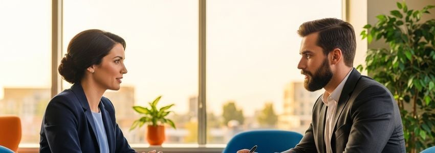 Business professional reviewing loan payment strategies with a financial advisor