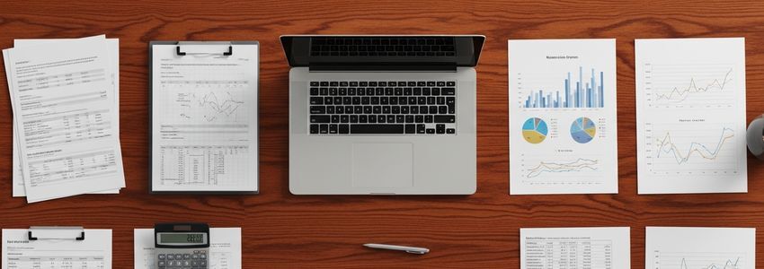 Business financial documents and loan papers on a desk, representing loan repayment planning