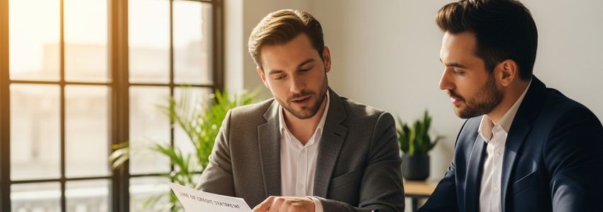 Business owner and financial advisor reviewing line of credit draw strategy at a conference table