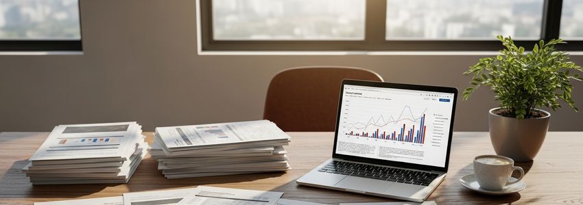Business professional reviewing financial documents for supplier payment management with a business line of credit