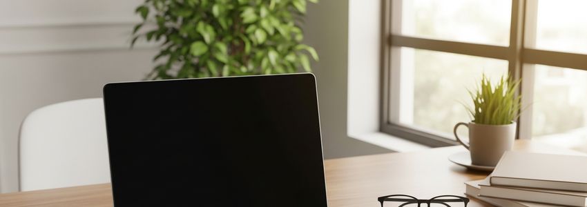 Marketing agency owner reviewing business loan options at a modern professional workspace
