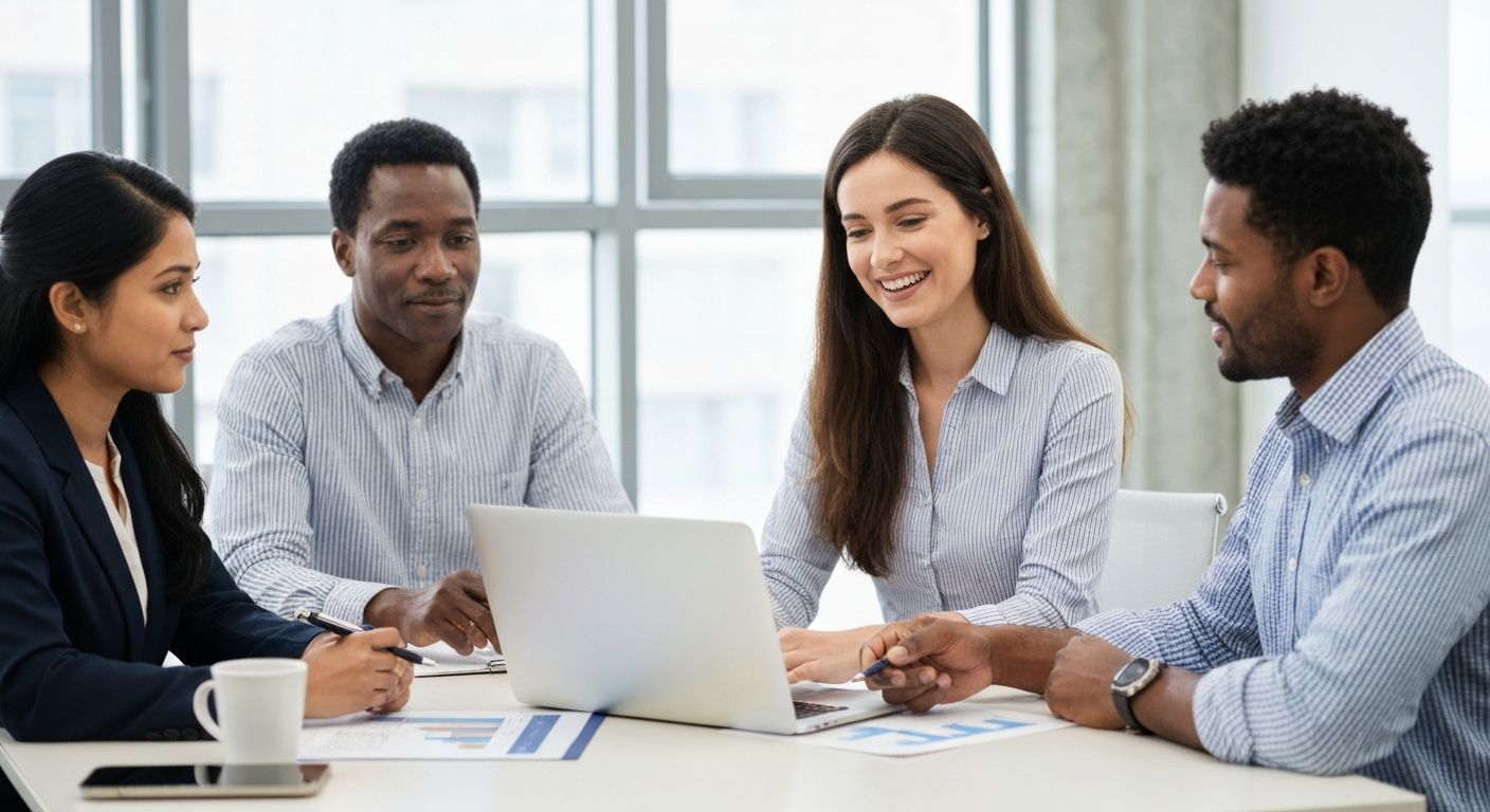 Maryland small business owners meeting with a business loan advisor