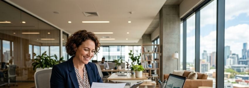Business owner reviewing loan refinancing options to escape a merchant cash advance