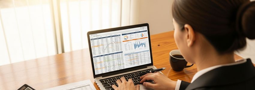 Business owner and financial advisor reviewing loan comparison documents at a conference table