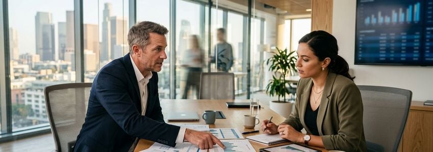 Business owner reviewing financial documents to transition from merchant cash advance to traditional business loan