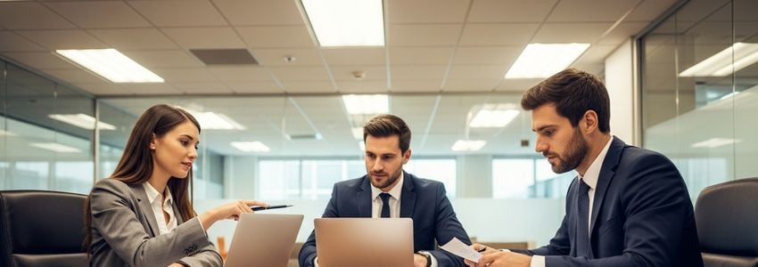 Business professionals meeting to discuss small business loan options in Medford, Oregon