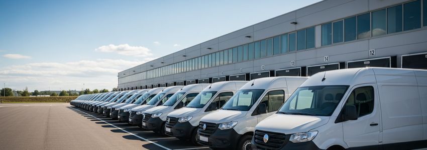 Medical courier driver loading temperature-sensitive specimens into a refrigerated van