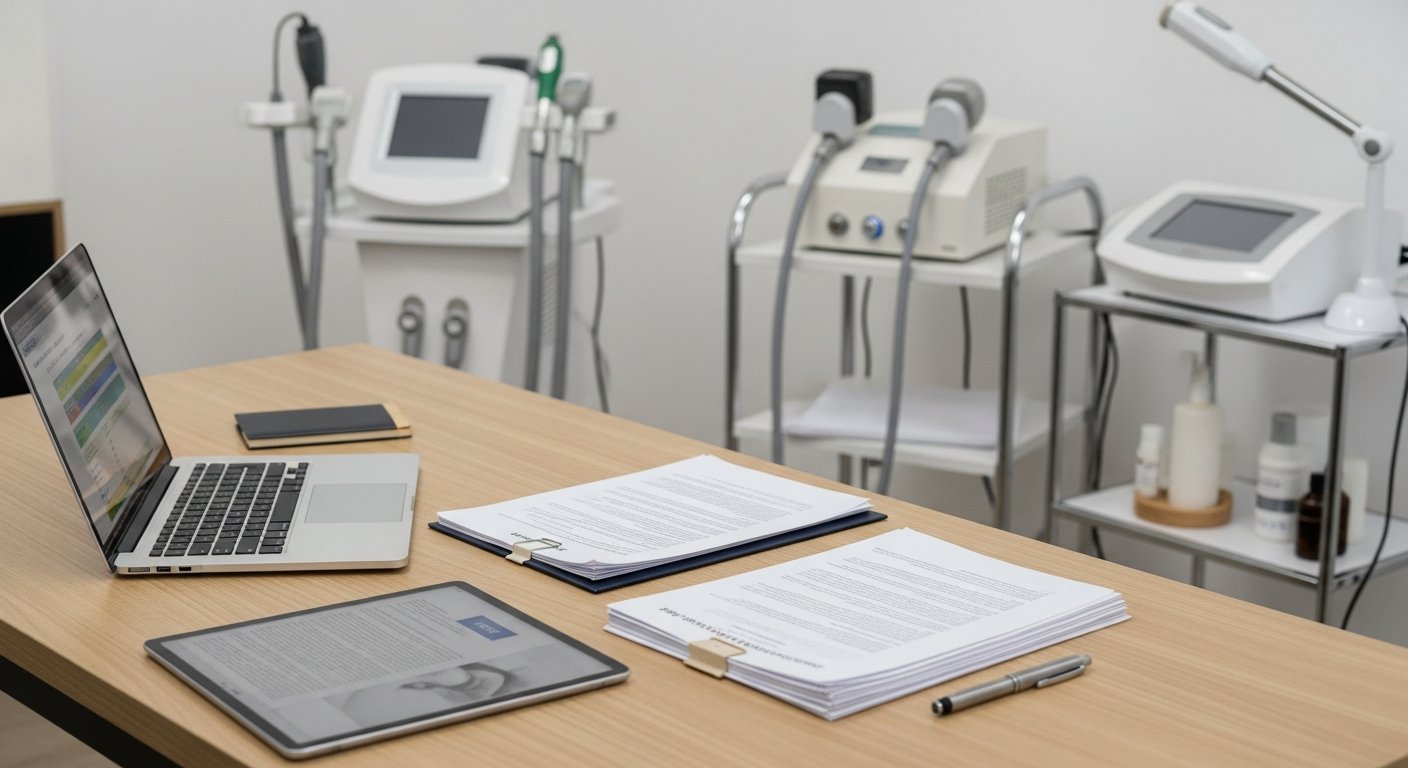 Medical spa owner reviewing financing options with Crestmont Capital