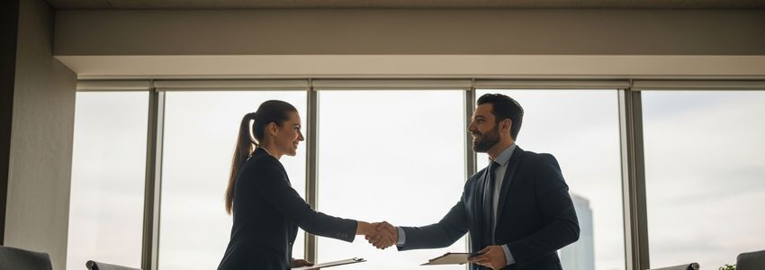 Business professionals celebrating membership business growth with financing from Crestmont Capital