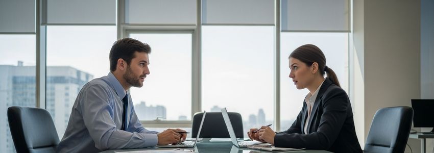 Business executives discussing mezzanine financing vs business loans at a modern conference table
