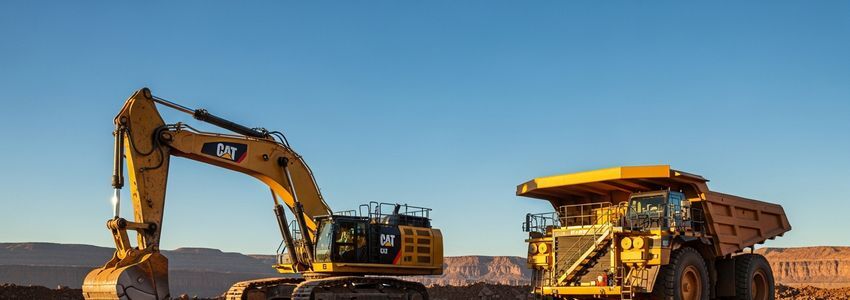 Mining equipment financing - excavator and haul truck at an active mining operation