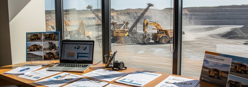 Mining business owner reviewing equipment financing options with a financial advisor
