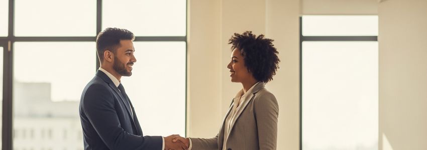 Minority business professionals discussing contractor loan financing