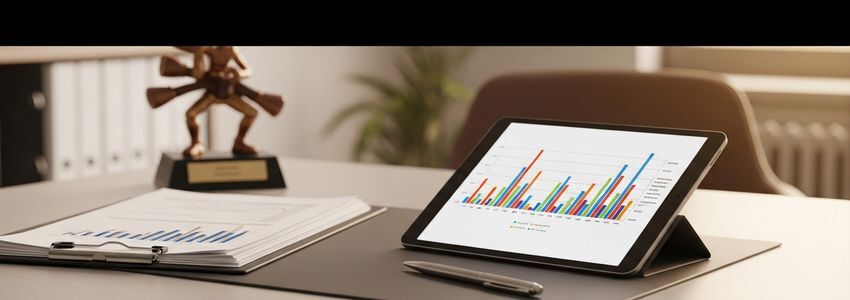 MMA gym owner reviewing financing documents with a Crestmont Capital advisor at a professional office desk