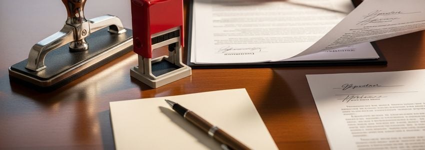 Mobile notary professional notarizing documents at a client appointment