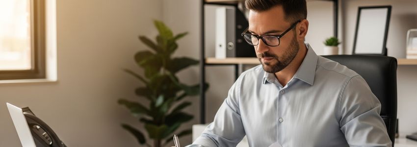 Motel owner reviewing business loan options with a hospitality financing specialist