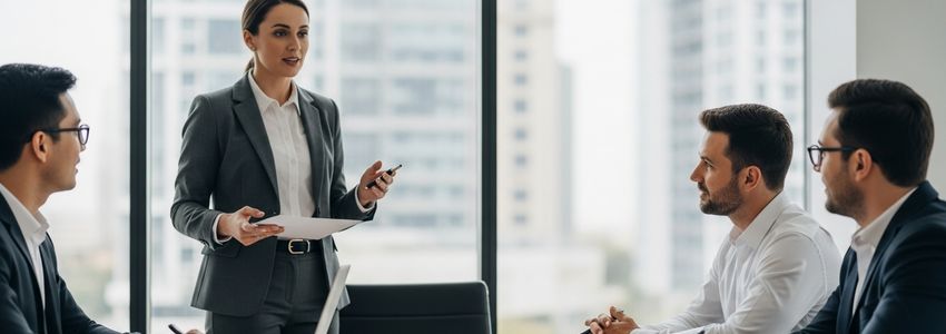 Financial advisor presenting MCA to traditional loan transition plan