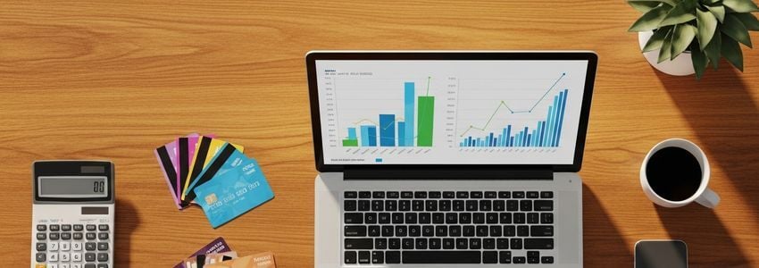 Business professionals managing multiple credit lines and reviewing financial strategy