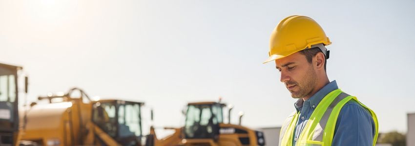 Government contractor reviewing municipal equipment financing options at office desk