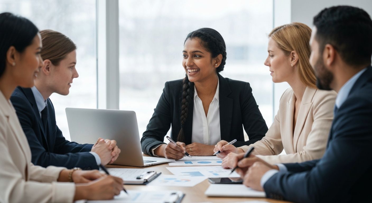 Small business team reviewing financing options in North Carolina