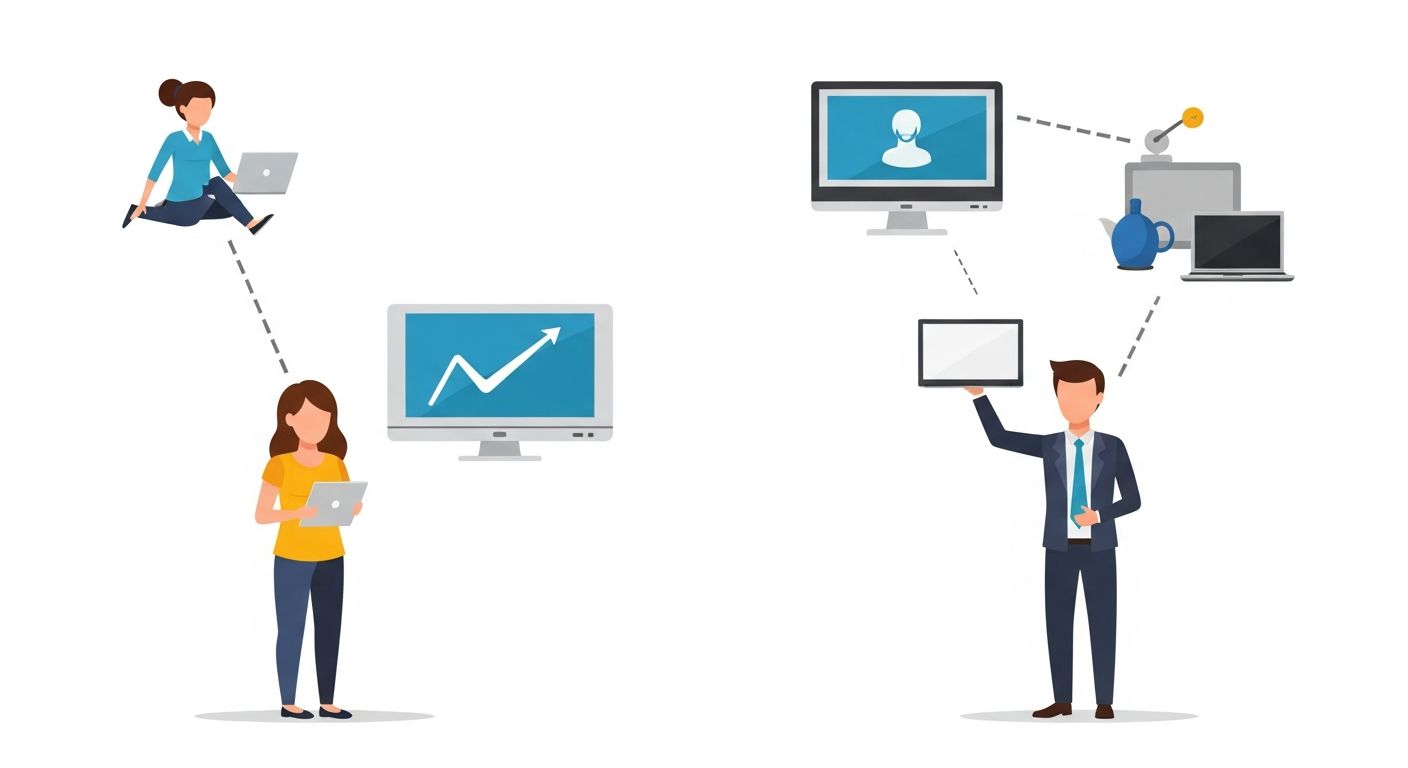 Business owner reviewing financial documents and loan terms in a modern office